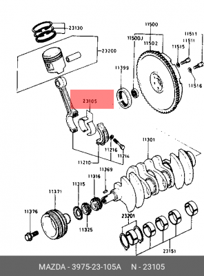 Шатунный подшипник 3975-23-105A MAZDA