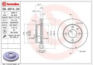 Тормозной диск 09.4914.34 BREMBO