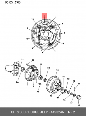 Колесный тормозной цилиндр 4423246 CHRYSLER