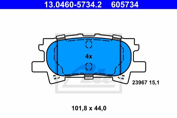 Колодки тормозные дисковые 13.0460-5734.2 ATE