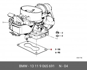 Прокладка, фланец карбюратора 13 11 9 065 691 BMW