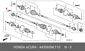 Приводной вал 44306SNLT10 HONDA