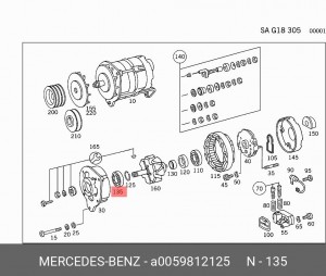 Подшипник A 005 981 21 25 MERCEDES BENZ