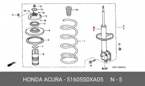Амортизатор подвески 51605S0XA05 HONDA