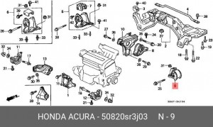 Подушка двигателя 50820-SR3-J03 HONDA