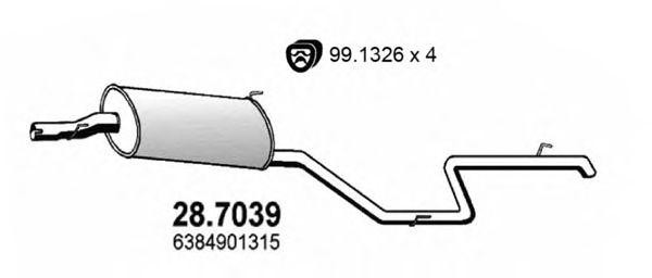 Глушитель выхлопных газов конечный 287039 ASSO