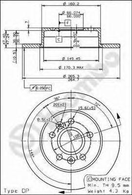 Тормозной диск 08.6704.10 BREMBO