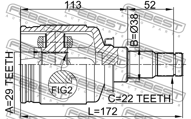 ШРУС 1111-J200 FEBEST