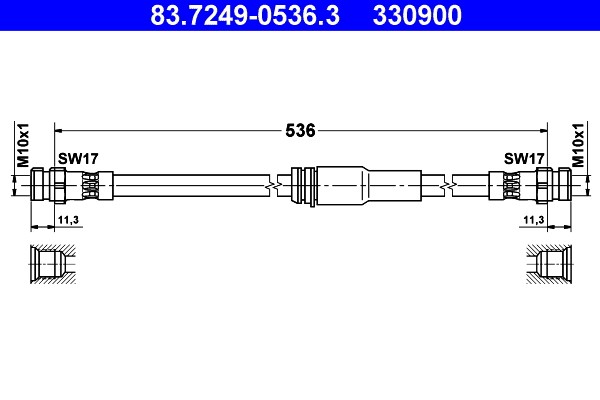 Тормозной шланг 83.7249-0536.3 ATE
