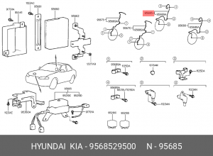 Датчик, частота вращения колеса 9568529500 HYUNDAI KIA