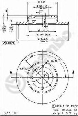 Тормозной диск 08.5085.14 BREMBO