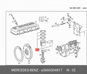 Поршень ДВС A3660304817 MERCEDES BENZ