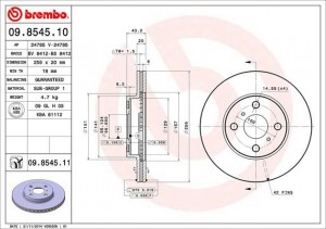 Тормозной диск 09.8545.10 BREMBO