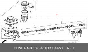 Главный тормозной цилиндр 46100SD4A53 HONDA