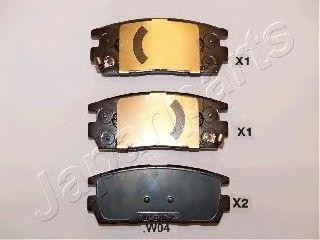 Комплект тормозных колодок, диско PP-W04AF JAPAN PARTS GROUP