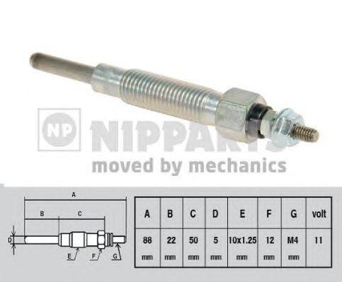 Свеча накаливания J5711009 H B JAKOPARTS NIPPARTS