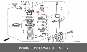 Опора амортизатора подвески 51920-SWA-A01 HONDA
