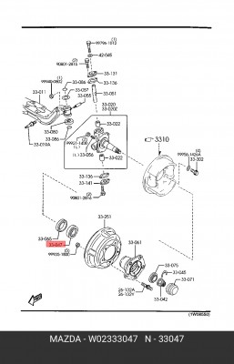 Подшипник ступицы колеса W02333047 MAZDA