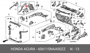 Кронштейн крепления 60611SNAA00ZZ HONDA
