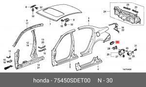 Клапан вентиляции салона 75450SDET00 HONDA