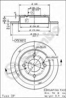 Тормозной диск 08544360 BREMBO