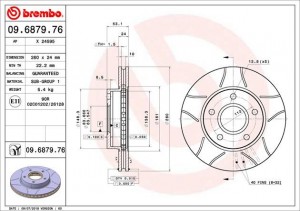 Тормозной диск 09.6879.76 BREMBO