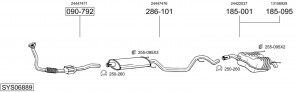 Средний глушитель выхлопных газов 283851 BOSAL