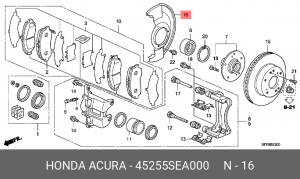 Защита дискового тормозного механизма 45255SEA000 HONDA