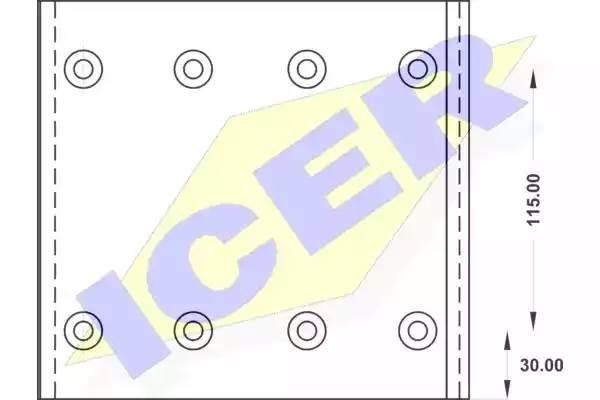 Комплект тормозных башмаков, барабанные тормоза 21993500 ICER