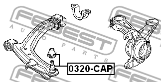 Опора шаровая подвески 0320-CAP FEBEST