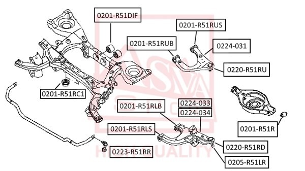 Опора шаровая подвески 0220-R51RD ASVA