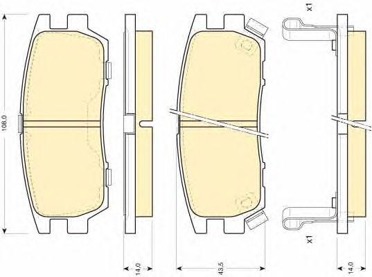 Комплект тормозных колодок, диско 6111279 GIRLING
