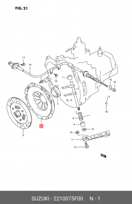 Нажимной диск сцепления 22100-75F00 SUZUKI