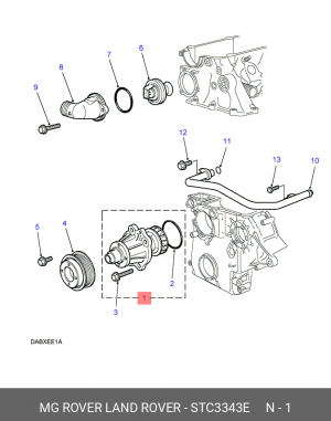 Водяной насос STC3343E LAND ROVER