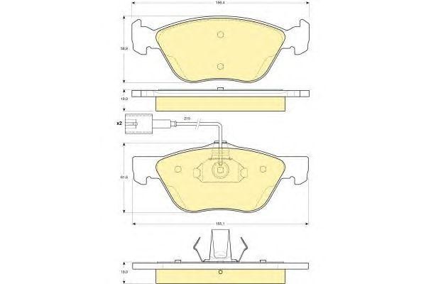 Комплект тормозных колодок, диско 6116022 GIRLING