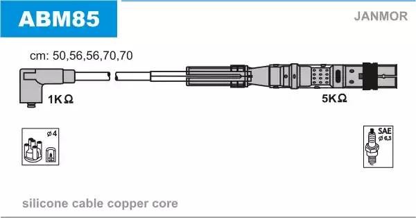 Ккомплект проводов зажигания ABM85 JANMOR