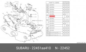 Провода высоковольтные системы зажигания (комплект) 22451AA410 SUBARU