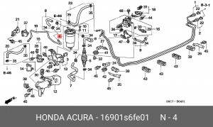 Топливный фильтр 16901S6FE01 HONDA