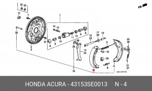 Комплект тормозных колодок 43153SE0013 HONDA