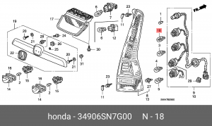 Лампа 34906SN7G00 HONDA
