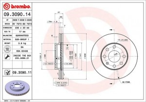 Тормозной диск 09.3090.14 BREMBO