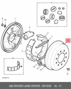 Тормозной барабан 591039 LAND ROVER