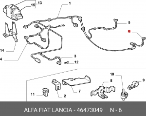Датчик, частота вращения колеса 46473049 ALFA FIAT LANCIA