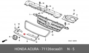 Молдинг решетки радиатора 71126SCAA01 HONDA
