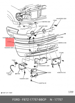 Бампер передний F87Z-17757-BBCP FORD