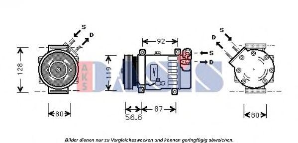 Компрессор, кондиционер 850225N AKS DASIS