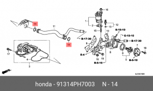 Прокладка, впускной коллектор 91314PH7003 HONDA