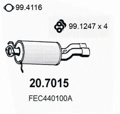 Глушитель выхлопных газов конечный 207015 ASSO