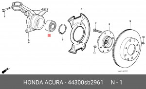 Подшипник ступицы колеса 44300SB2961 HONDA