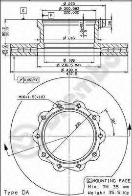 Тормозной диск 09.7320.10 BREMBO